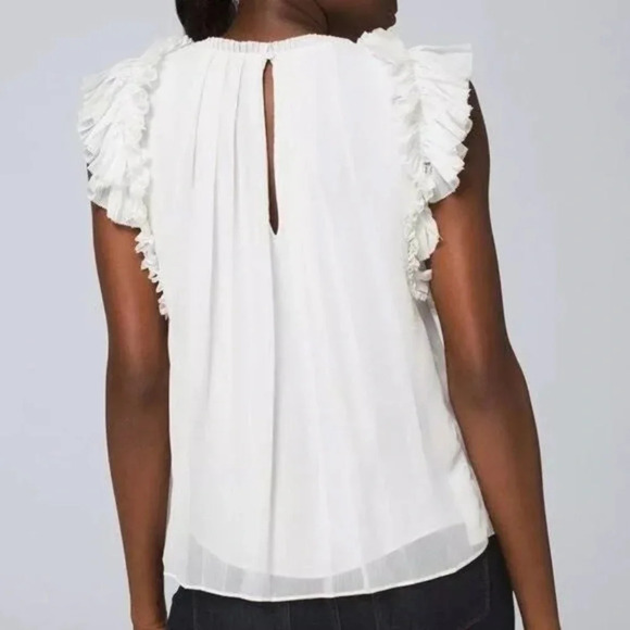 White House Black Market Micro Pleated Shell Tank In ERUC Size Medium - Picture 2 of 10